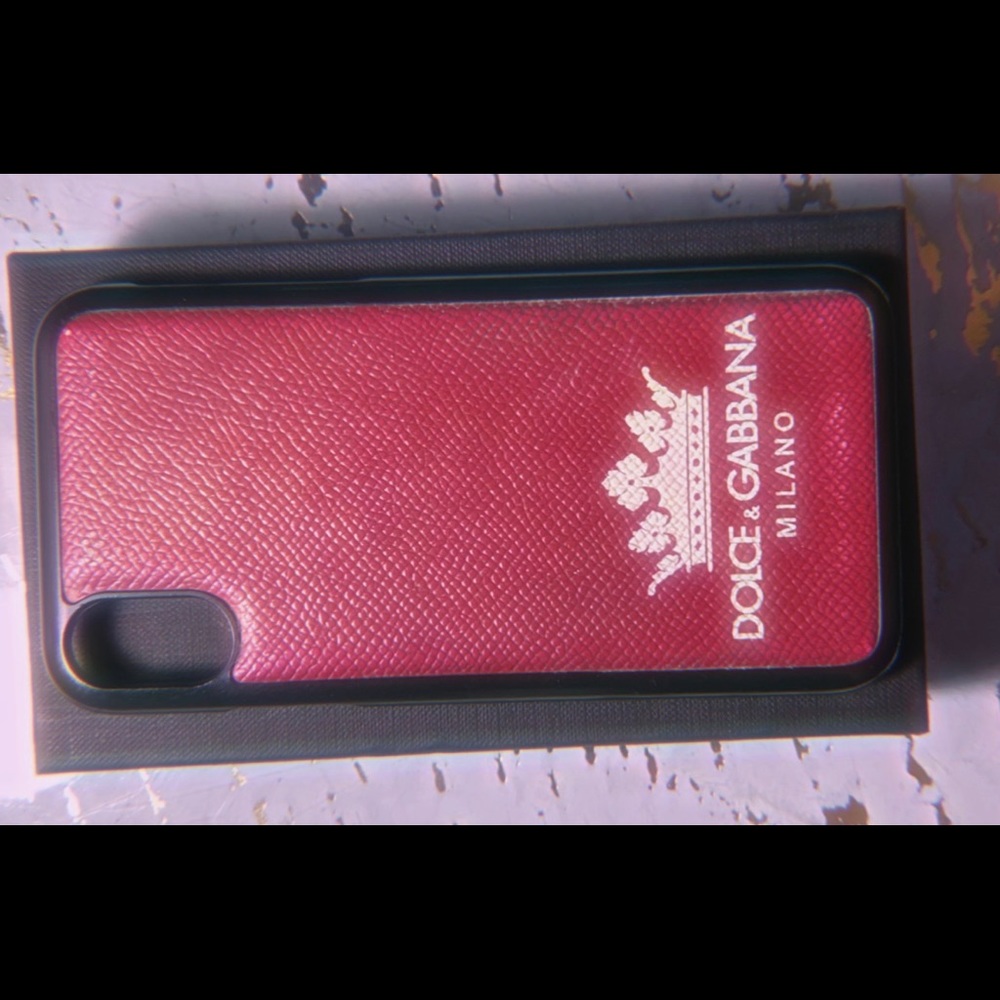 Dolce and Gabbana red leather iPhone 10 phone case